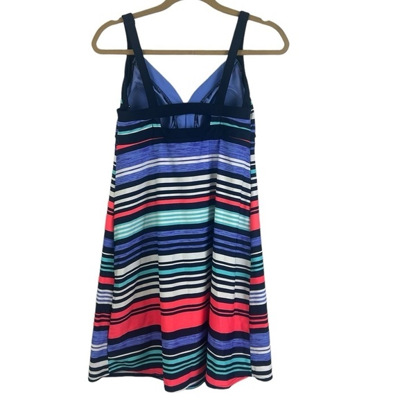 ZeroXposur Women's SZ M Striped Activewear Outdoor Swim Padded Bra Dress Tennis - Picture 2 of 8
